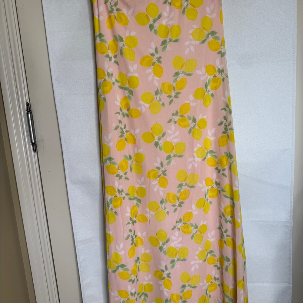 See You Monday Lemon Print A-Line Skirt
